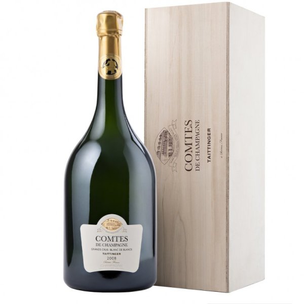 Taittinger - Comte de Champagne Blanc de Blancs 2008. Bouteille et coffret bois. 