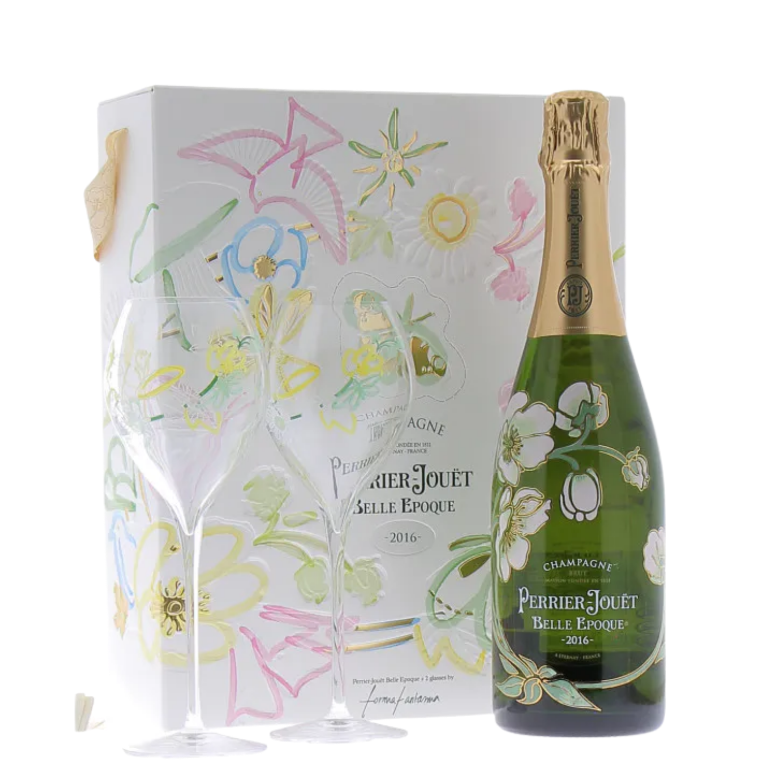 Perrier-jouët - Belle Epoque 2016 Coffret + 2 flûtes